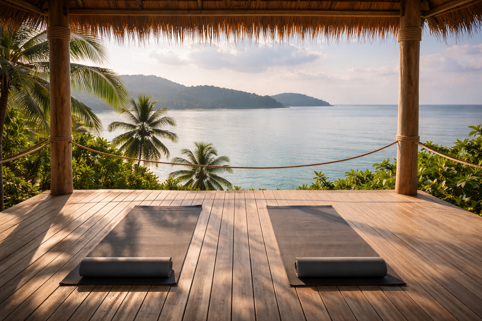 Yoga deck with sea view (no faces)